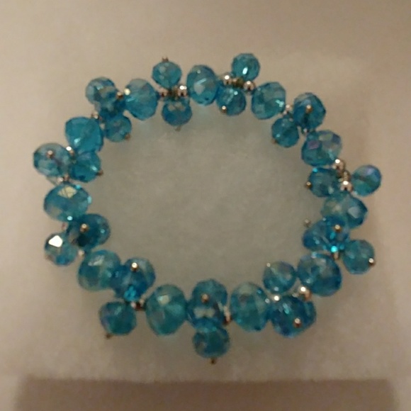 Aqua Metallic Crystal Bracelet - Picture 5 of 8